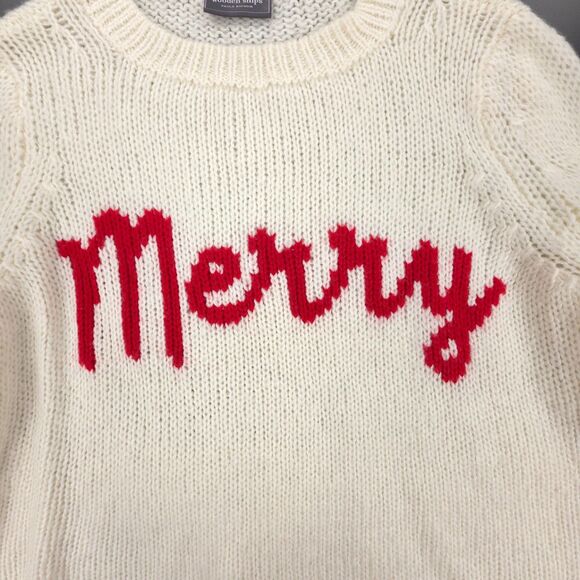 NEW Wooden Ships Wool Mohair Red Ginger Merry Chunky Crew Sweater Christmas Knit - Picture 3 of 8